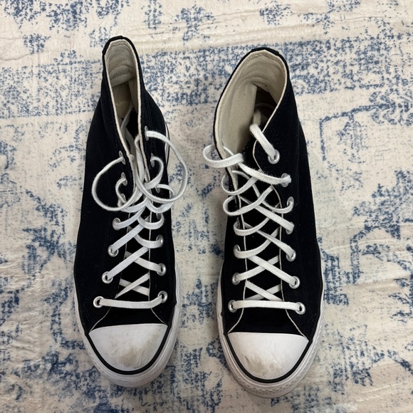 Converse Women's Black and White High-Top Platform Sneakers - Picture 2 of 5